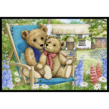 Carolines Treasures Springtime Teddy Bears in Flowers Indoor or Outdoor Mat- 18 x 27 CDCO0306MAT